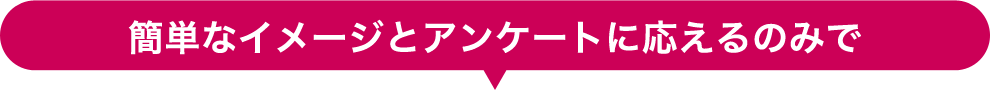 簡単なイメージとアンケートに応えるのみで